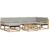 vidaXL Outdoor-Sofagarnitur 7 pcs Weiß und Hellgrau 79 x 79 x 37 cm