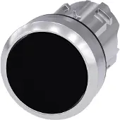 Siemens 3SU1050-0AA10-0AA0 Drucktaster, 22mm, rund, Metall, hochglanz, schwarz, Druckknopf 3SU10500AA100AA0