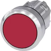 Siemens 3SU1050-0AA20-0AA0 Drucktaster, 22mm, rund, Metall, hochglanz, rot, Druckknopf 3SU10500AA200AA0