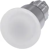 Siemens 3SU1051-1ED60-0AA0 Pilzdrucktaster, beleuchtet, 22mm, rund, Metall, hochglanz, weiß, 40mm 3SU10511ED600AA0