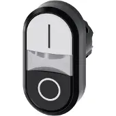 Siemens SIRIUS ACT Doppeldrucktaster Frontelement Kunststoff, weiss/schwarz