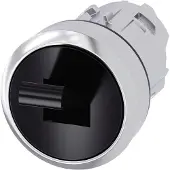 Siemens 3SU1050-3EC10-0AA0 Kippschalter, 22mm, rund, Metall, hochglanz, schwarz, 2 Schaltstellungen O+I 3SU10503EC100AA0