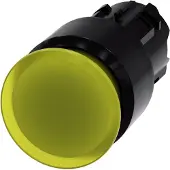 Siemens 3SU1001-1AA30-0AA0 Pilzdrucktaster, beleuchtet, 22mm, rund, Kunststoff, gelb, 30mm 3SU10011AA300AA0