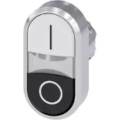Siemens SIRIUS ACT Doppeldrucktaster Frontelement Metall, hochglanz, weiss/schwarz