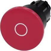 Siemens 3SU1000-1BA20-0AD0 Pilzdrucktaster, 22mm, rund, Kunststoff, rot, Beschriftung: O 3SU10001BA200AD0