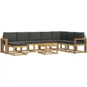 vidaXL Outdoor-Sofagarnitur 9 Stk. Weiß und Anthrazit