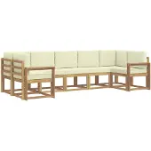 vidaXL Outdoor-Sofagarnitur 7 stk. Weiß und Creme