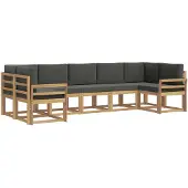 vidaXL Outdoor-Sofagarnitur 7 stk. Weiß und Anthrazit