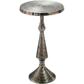 FineBuy Beistelltisch Alu Silber 30cm Metall Couchtisch Wohnzimmertisch Dekotisch Tisch