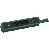 Bachmann 350.217 PRIMO 2 3xCEE7/3 1xUSB A/C 22W mit Schlaufe 2m CEE7/7 RAL602 350217