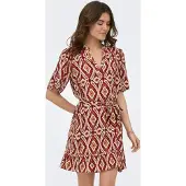 ONLY Kleid in Hellbraun/ Rot - XL