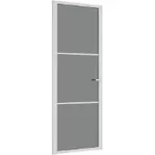 vidaXL Innentür 76x201,5 cm Weiß ESG-Glas und Aluminium