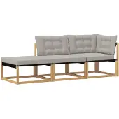 vidaXL Outdoor-Sofagarnitur Weiß und Hellgrau 241,5 x 83 x 73 cm
