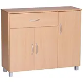 FineBuy Sideboard JERRY Buche mit 1 Schublade & 3 Türen 90 x 75 x 30 cm | Design Kommode aus MDF | Anrichte Flur-Schrank mit Griffen