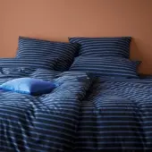 Elegante Soft-Flanell Bettwäsche Inverness navy 160x210 cm + 65x100 cm - blau