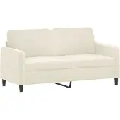 vidaXL 2-Sitzer-Sofa Creme 140 cm Samt