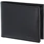 OXMOX Leder Geldbörse Leather RFID Protect Querscheinbörse Freedom Fish Embossed Black schwarz