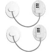 INF Kühlschrank Schloss mit Zahlencode, Ovales Passwortschloss, Standardgröße (2er-Pack) White