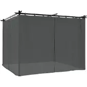 vidaXL Pavillon mit Vorhängen Anthrazit 3x3 m Stahl
