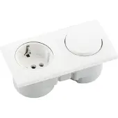 Berker Integro Flow Steckdose mit Schalter - Einbausteckdose mit integriertem Schalter, polarweiß
