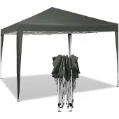 Woltu Pavillon Pop-Up wasserdichter Faltpavillon Sonnenschutz Event Pavillon Gartenpavillon auf Terrasse Camping Festival Pagodenzelt aus Oxford Metallrahmen 3 x 3 m Grau