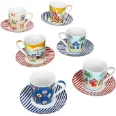MamboCat Atmosphere 6er Set Espressotassen 80ml mit Untertassen Sommer Strand