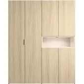 Masseno Drehtürenschrank BALYR 161,2/202/58cm 6-türig Helle Eiche