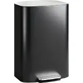 HOMCOM Mülleimer Küche 50 Liter Treteimer mit Bleib-Offen-Funktion, Schwarz
