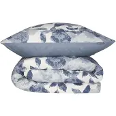 Schiesser Bettwäscheset Elisa | Renforcé | 2-teilig | Großflächiges Blumenmuster | 100% Baumwolle | Weich und glatt | YKK-Reißverschluss | 135x200 cm + 80x80 cm | Hellblau
