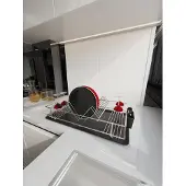 Hermia Concept , Hochwertiger Geschirrständer aus 100% Metall, 47 x 31 x 11 cm | Stärke: 2,5-5 mm | Chrom-Finish | Ideal für moderne Küchen, elegant und funktional.