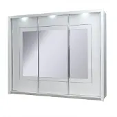 Masseno Schiebetürenschrank ELDRI 208/212,5/67cm 3-türig mit Spiegel Weiß
