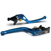 LSL Kupplungshebel BOW L13 mit ABE für Aprilia RSV Tuono R Mille ETV Capo Nord, Ducati Monster S2R S4 S S4R Dark i.e. 600 - 1200 ccm Bj. 1993 - 2016, Farbe Hebel:blau, Farbe Versteller:gold