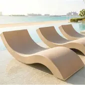 Casa Padrino Luxus Poolliege Matt Beige 180 cm - Hotel & Pool Möbel