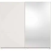 Masseno Schiebetürenschrank RADEN 221/207/60cm 2-türig mit Spiegel Weiß