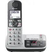 Panasonic KX-TGE520GS, DECT-Telefon, Kabelloses Mobilteil, Freisprecheinrichtung, 150 Eintragungen, Anrufer-Identifikation, Schwarz, Silber