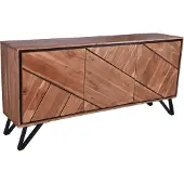 DELUKE Sideboard EBBA - Akazie Akazienbraun 76x40x150cm | Schrank Flur Schlafzimmer Kommode