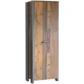 Forte Garderobenschrank "Clif", grau (old wood vintage, betonoptik dunkelgrau, old wood vintage), B:67cm H:201,5cm T:41,6cm, Holzwerkstoff, Schränke, Garderobenschrank, Höhe ca. 200 cm