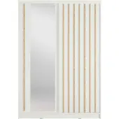 Masseno Schiebetürenschrank VEYDAR 155/215/62cm 2-türig mit Spiegel Weiß
