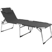 Linder Exclusiv GmbH XXL Sonnenliege Dreibeinliege Gartenliege Anthrazit gepolstert