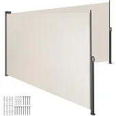 TecTake Doppel-Seitenmarkise 200 x 600 cm ausziehbar, mit Aufrollmechanismus