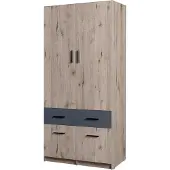 Masseno Drehtürenschrank LUGERN 91,2/197,6/53,6cm 2-türig Wellington-Eiche