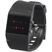 St. Leonhard LED Binär Herrenuhr blaue LED Armbanduhr Uhr Binäruhr Herrenarmbanduhr