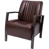 Mendler Sessel MCW-H10, Loungesessel Polstersessel Relaxsessel, Metall Industriedesign, MVG- vintage braun