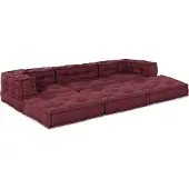 vidaXL Möbel Modulare Puffs 3 Stk. Kastanienbraun Stoff - Sitzgruppe 3315072