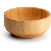 Markenlos Schale aus Gummibaumholz, Durchmesser 18 cm