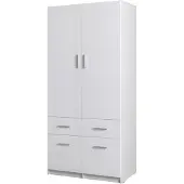 Masseno Drehtürenschrank LUGERN 91,2/197,6/53,6cm 2-türig Weiß