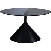 Home24 Couchtisch - Rund - Glas / Metall - Grau / Schwarz