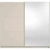 Masseno Schiebetürenschrank RADEN 221/207/60cm 2-türig mit Spiegel Beige