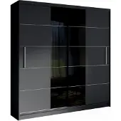 Masseno Schiebetürenschrank BRAGOR 200/215/60cm 2-türig Grau