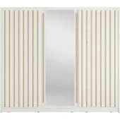 Masseno Schiebetürenschrank VEYDAR 248/215/62cm 3-türig mit Spiegel Weiß